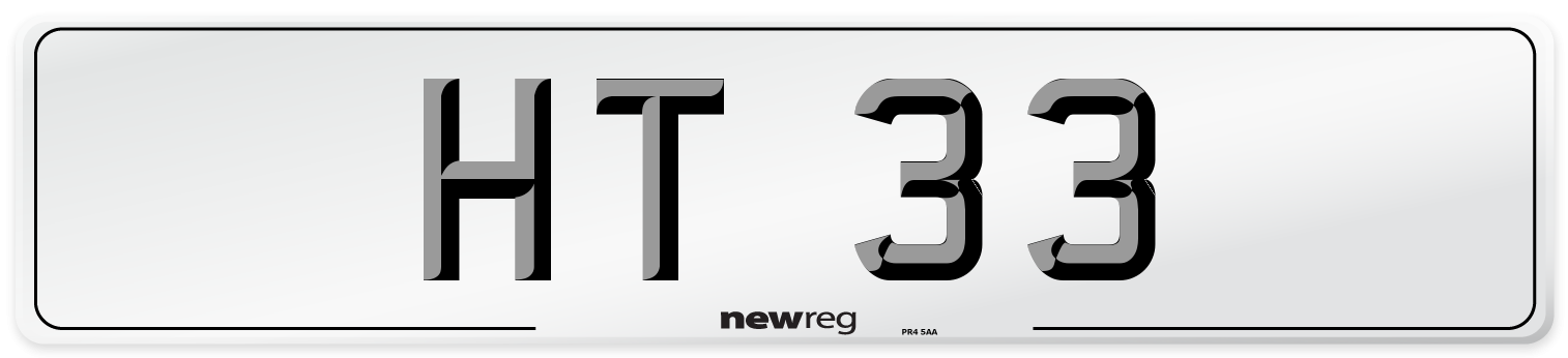 HT 33 Number Plate from New Reg